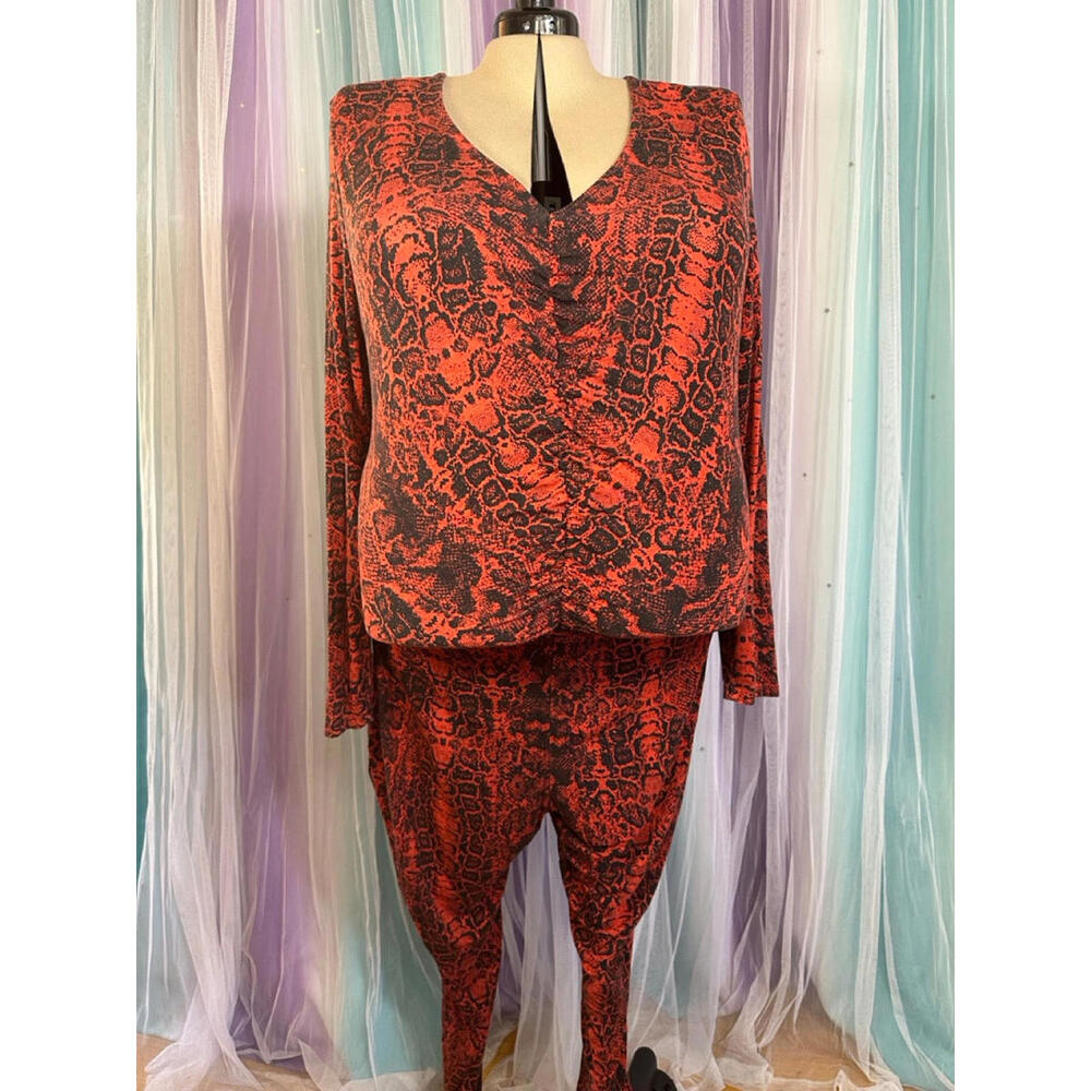 Red Snakeskin Jumpsuit